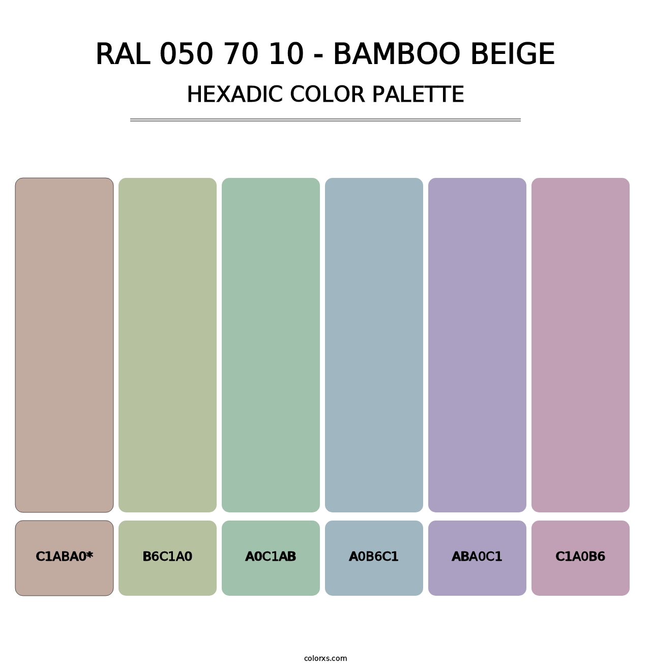 RAL 050 70 10 - Bamboo Beige - Hexadic Color Palette