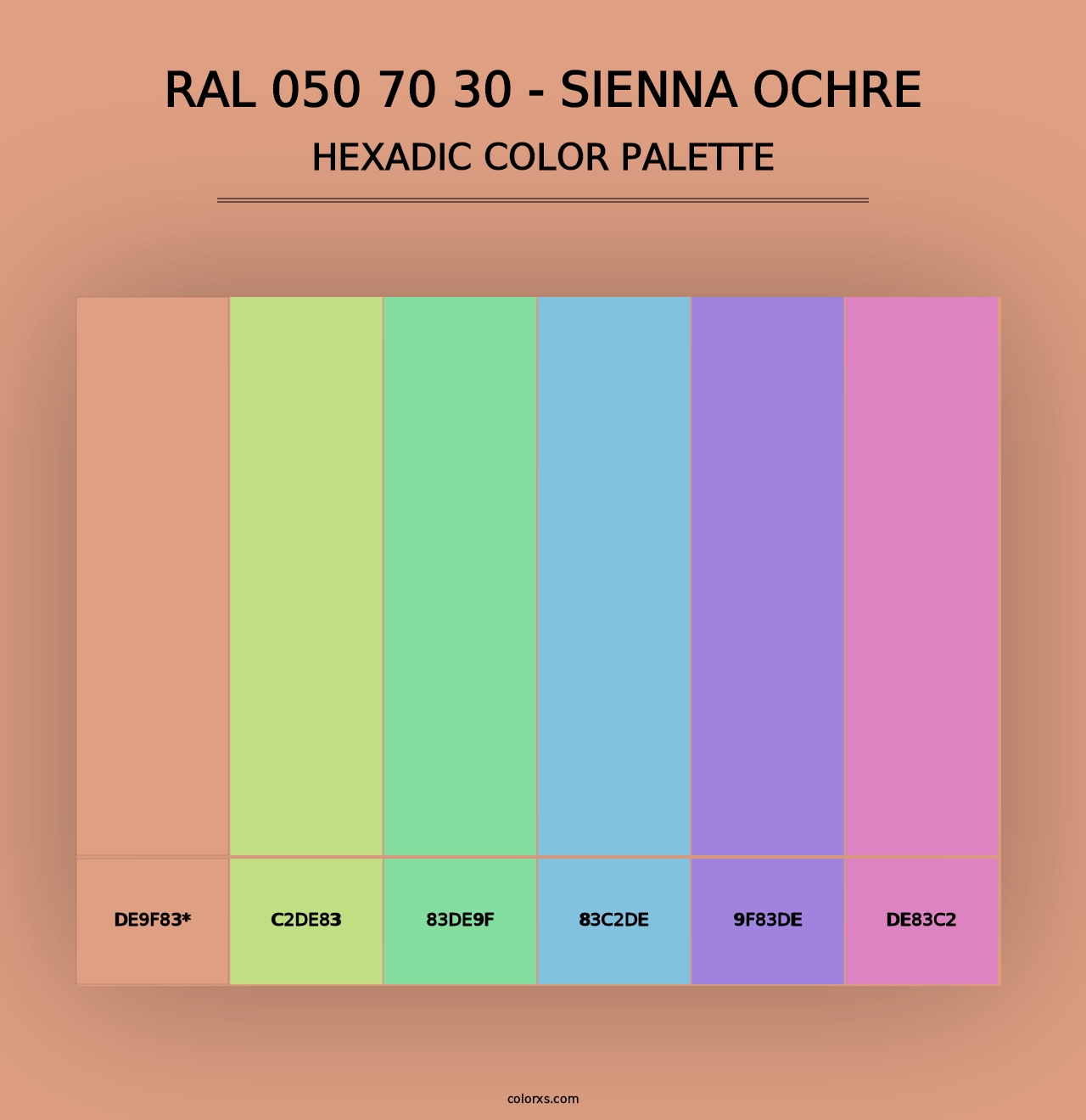 RAL 050 70 30 - Sienna Ochre - Hexadic Color Palette