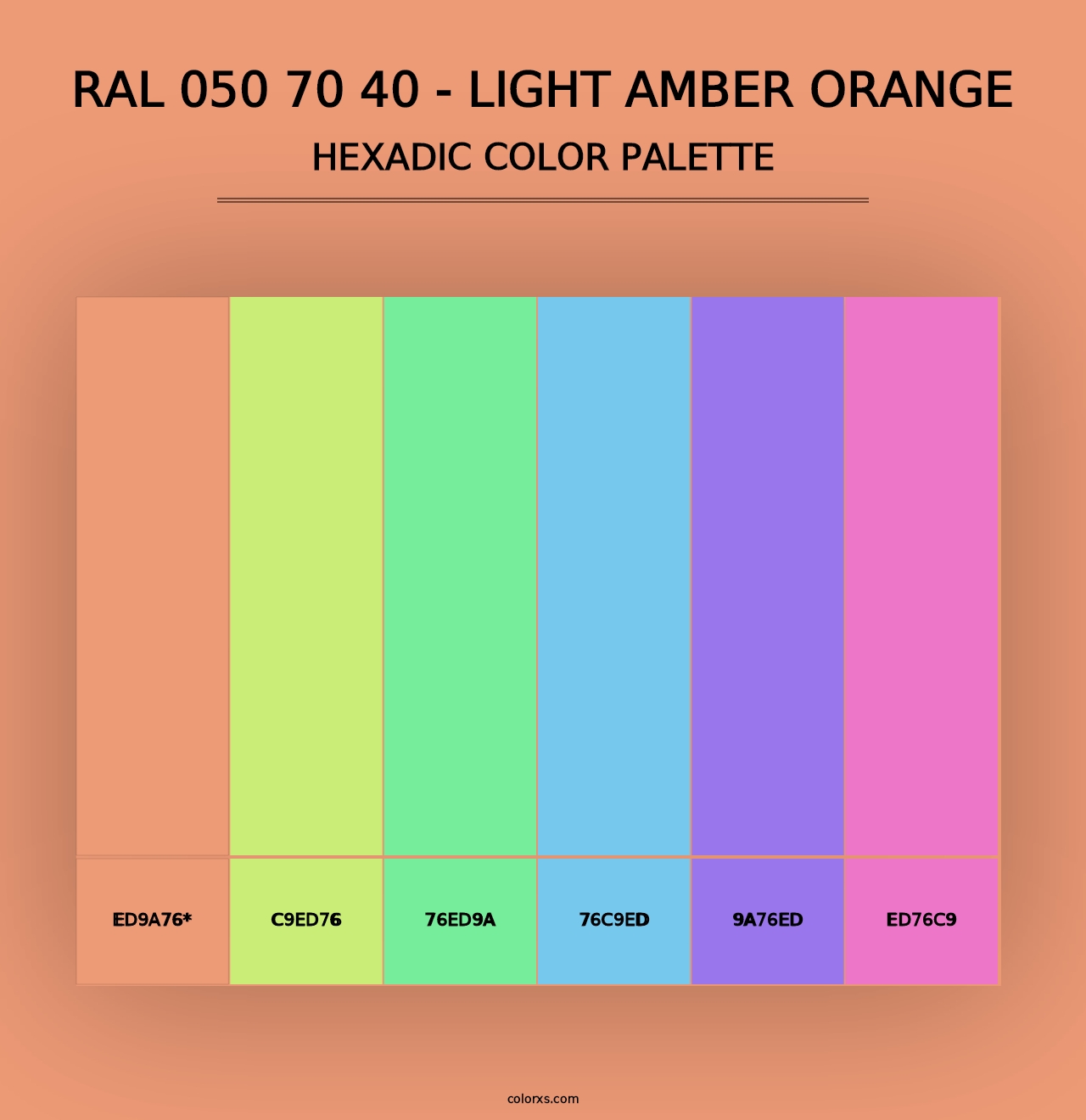 RAL 050 70 40 - Light Amber Orange - Hexadic Color Palette