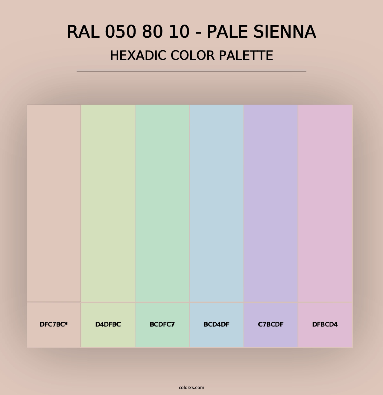 RAL 050 80 10 - Pale Sienna - Hexadic Color Palette