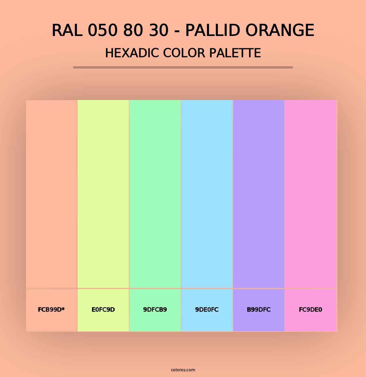 RAL 050 80 30 - Pallid Orange - Hexadic Color Palette