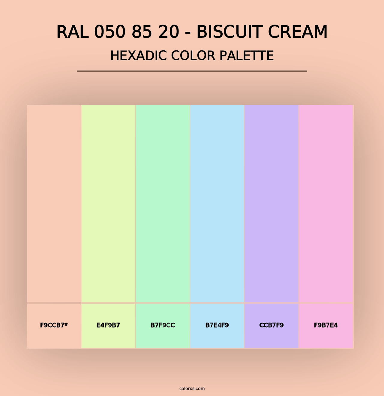 RAL 050 85 20 - Biscuit Cream - Hexadic Color Palette