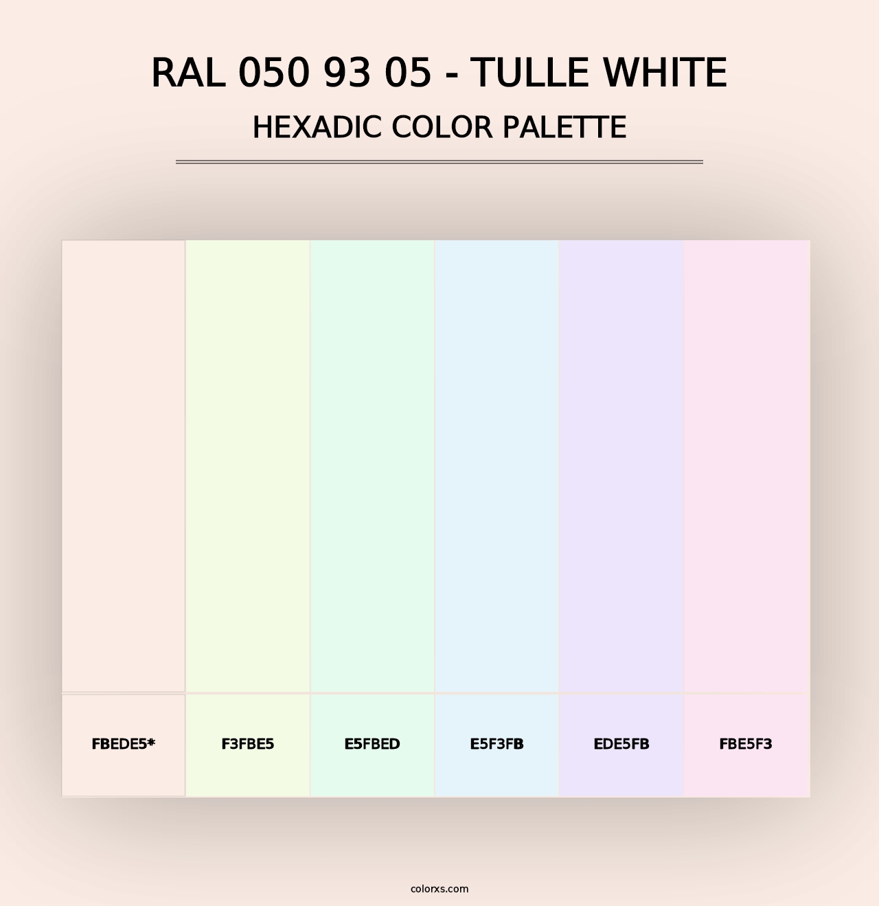 RAL 050 93 05 - Tulle White - Hexadic Color Palette