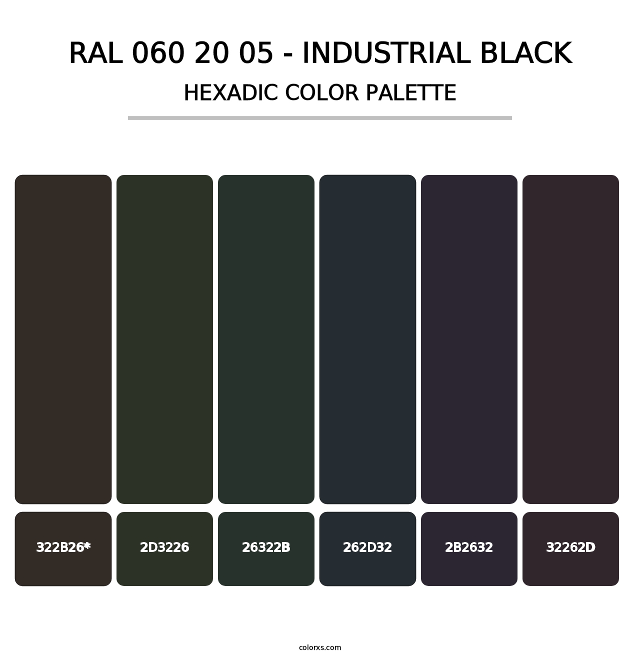 RAL 060 20 05 - Industrial Black - Hexadic Color Palette