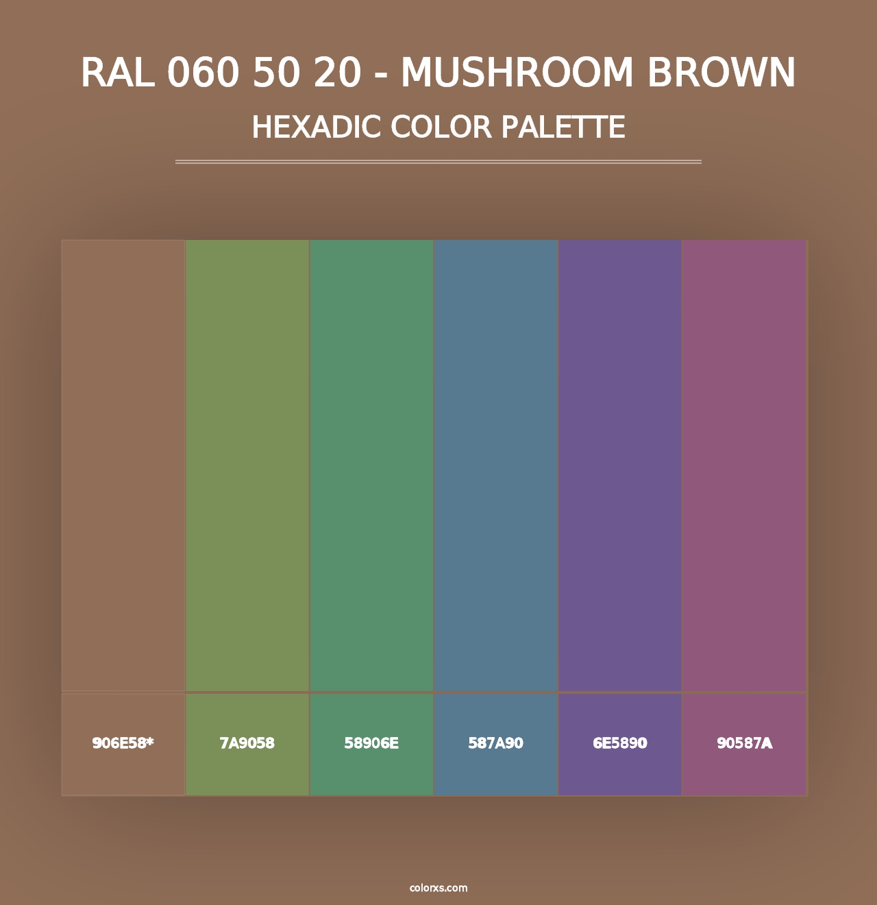 RAL 060 50 20 - Mushroom Brown - Hexadic Color Palette