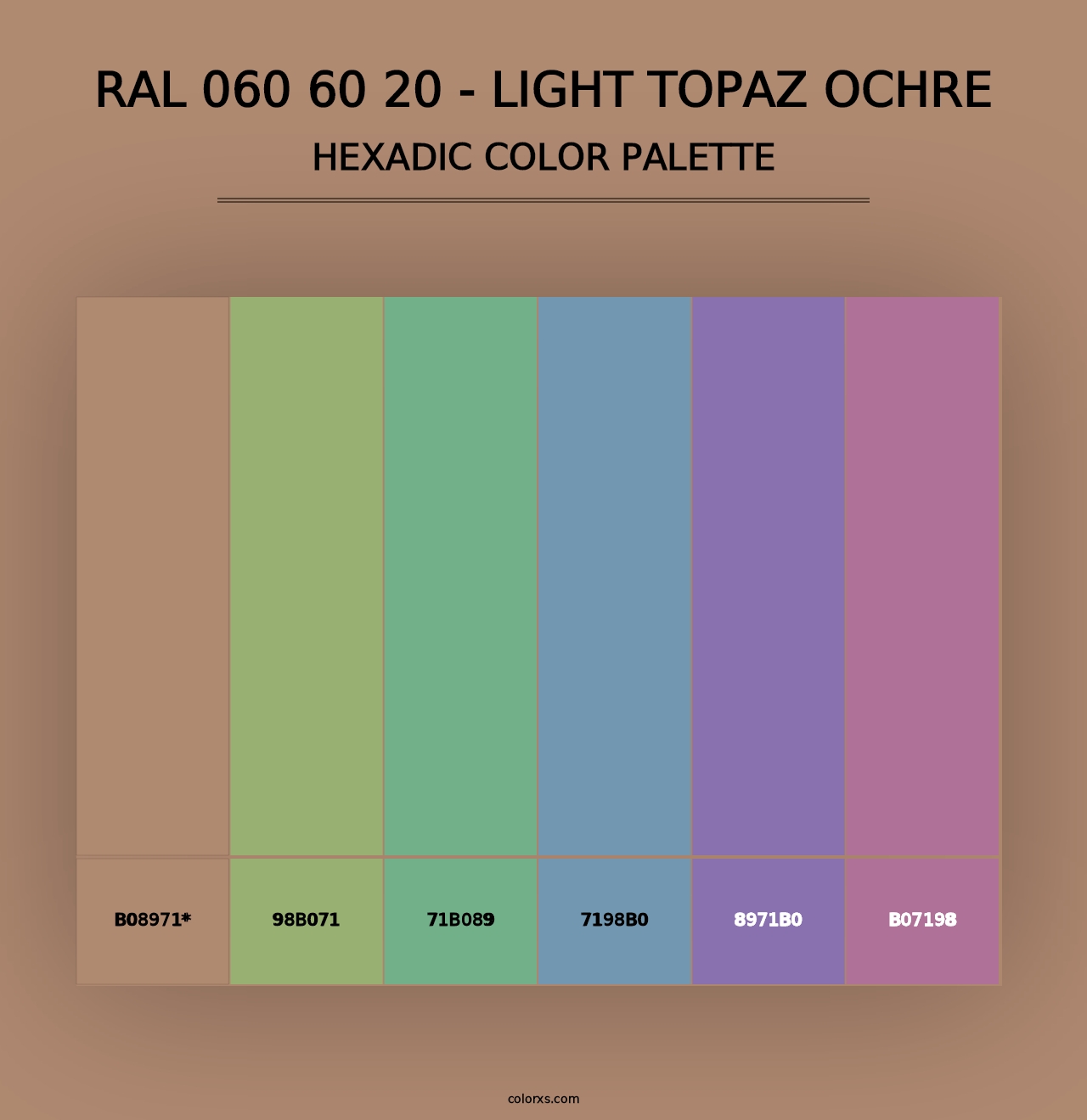 RAL 060 60 20 - Light Topaz Ochre - Hexadic Color Palette