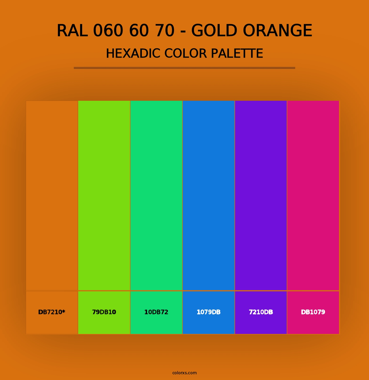 RAL 060 60 70 - Gold Orange - Hexadic Color Palette