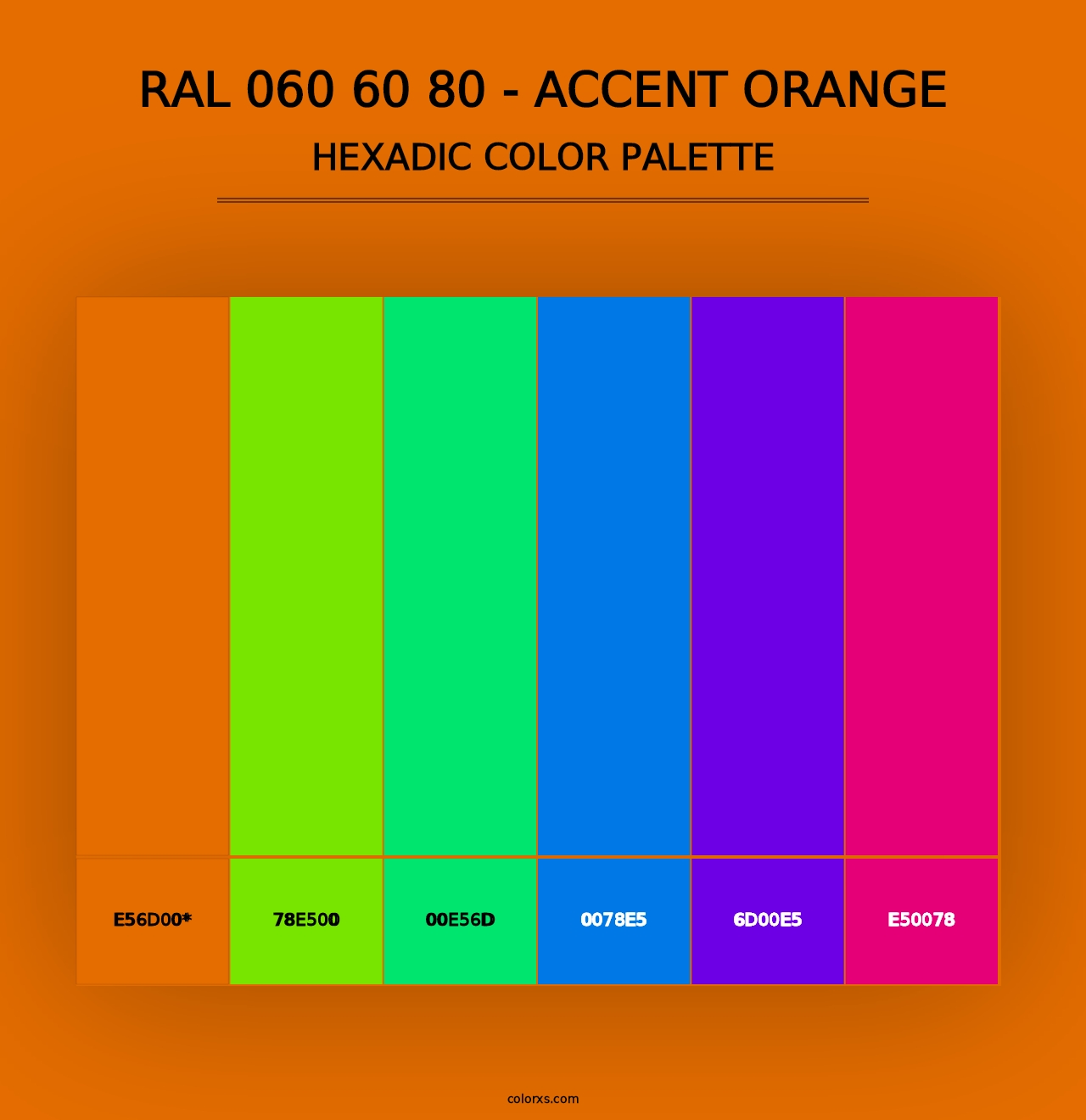 RAL 060 60 80 - Accent Orange - Hexadic Color Palette