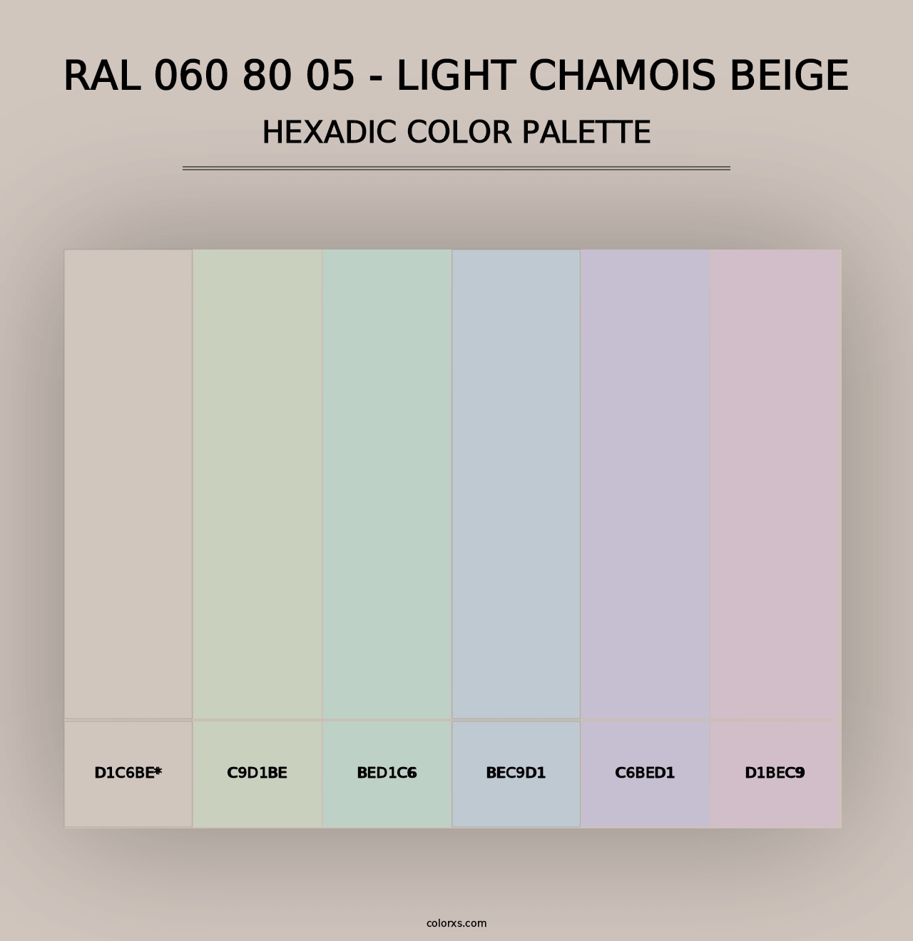 RAL 060 80 05 - Light Chamois Beige - Hexadic Color Palette