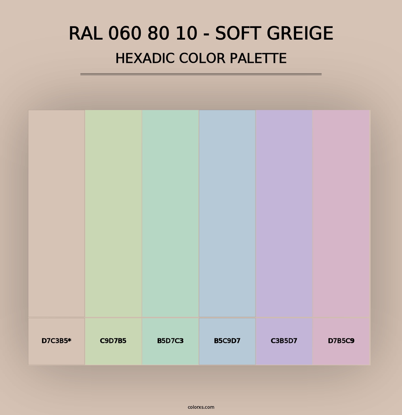 RAL 060 80 10 - Soft Greige - Hexadic Color Palette