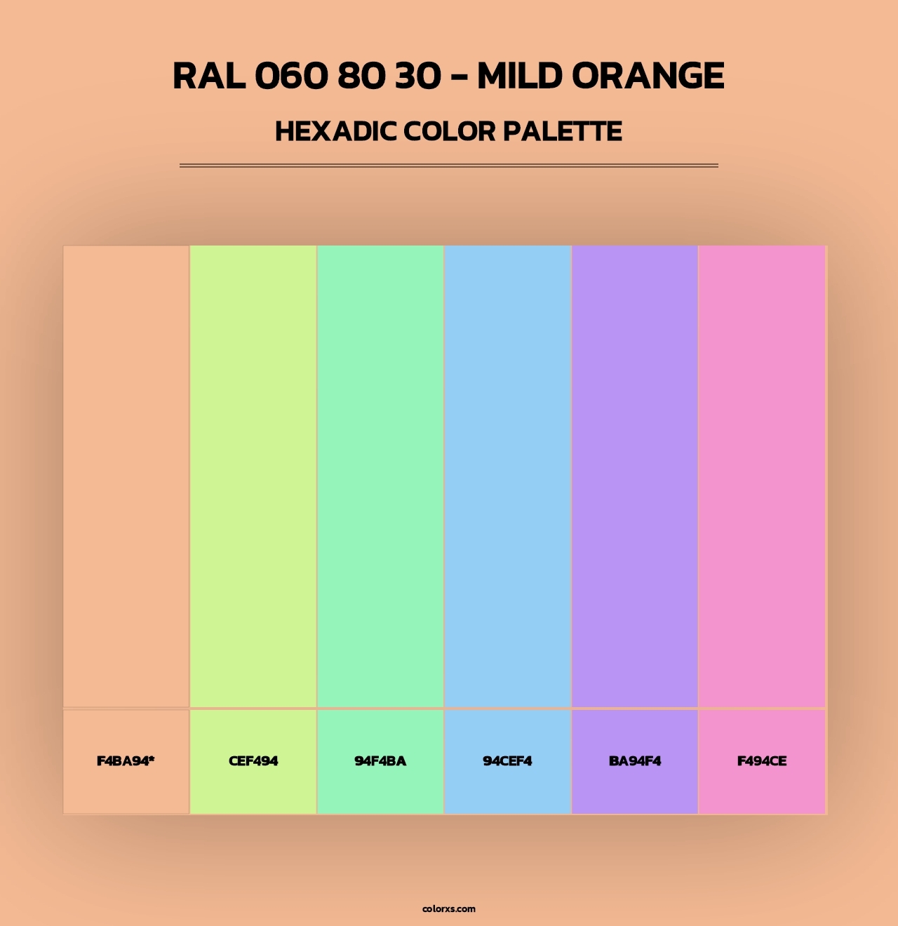 RAL 060 80 30 - Mild Orange - Hexadic Color Palette