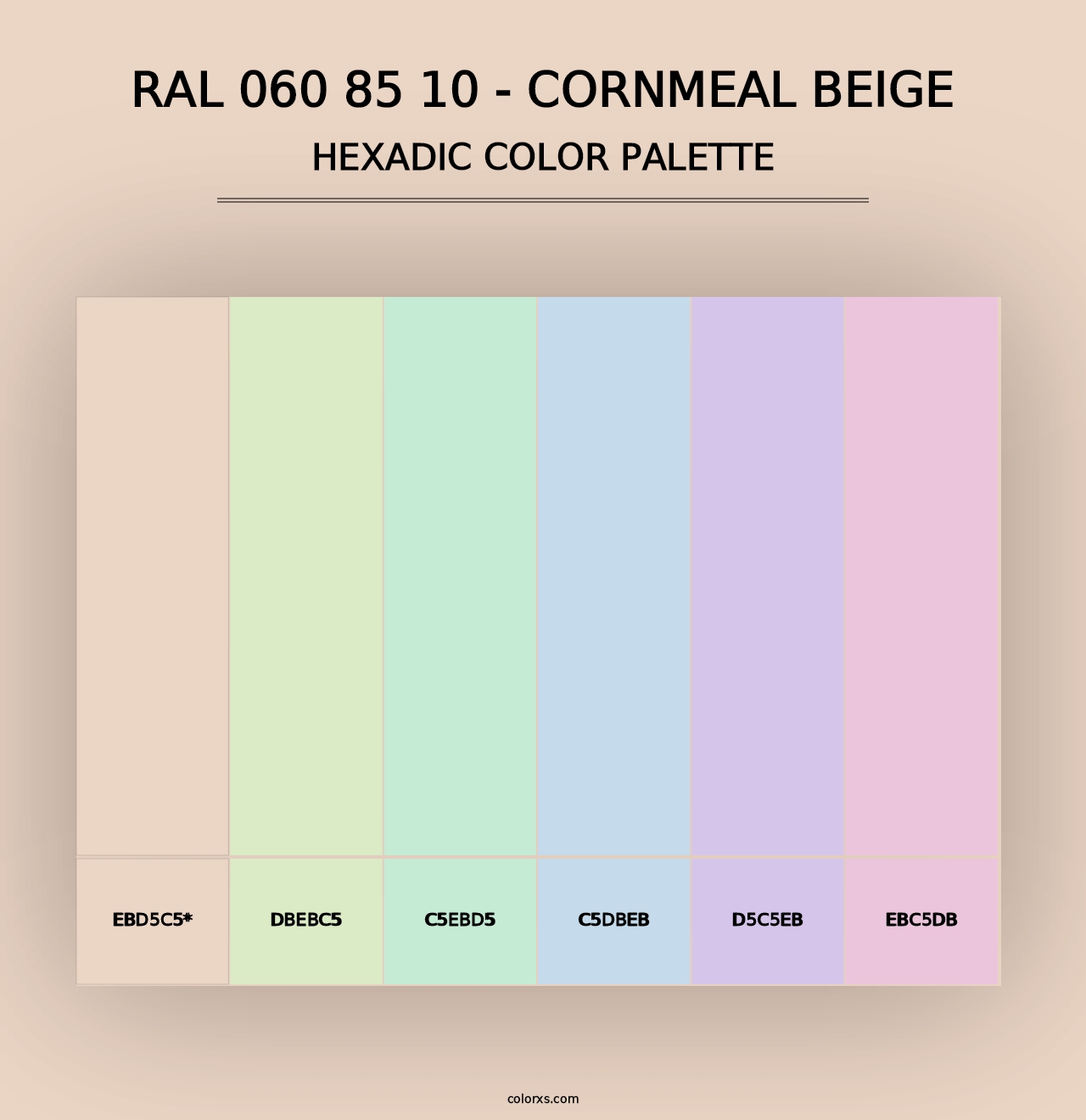 RAL 060 85 10 - Cornmeal Beige - Hexadic Color Palette