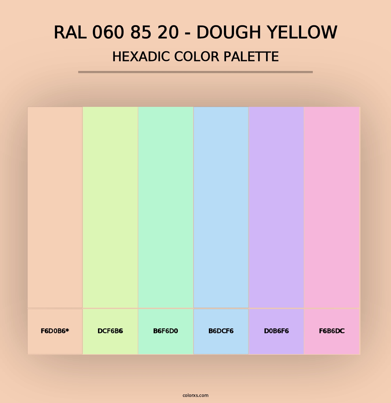 RAL 060 85 20 - Dough Yellow - Hexadic Color Palette