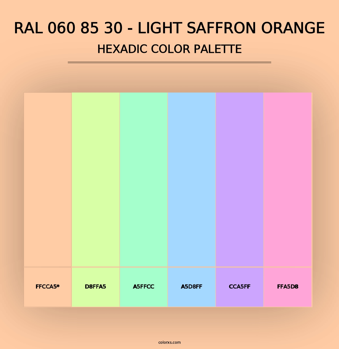 RAL 060 85 30 - Light Saffron Orange - Hexadic Color Palette