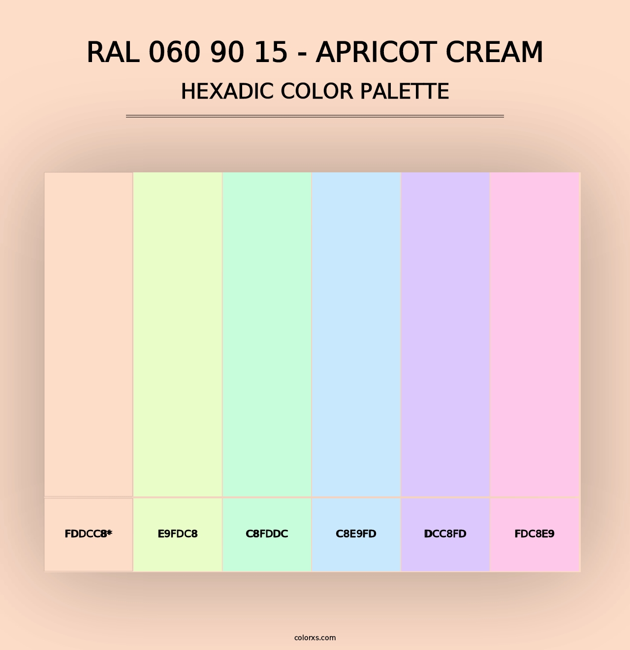 RAL 060 90 15 - Apricot Cream - Hexadic Color Palette