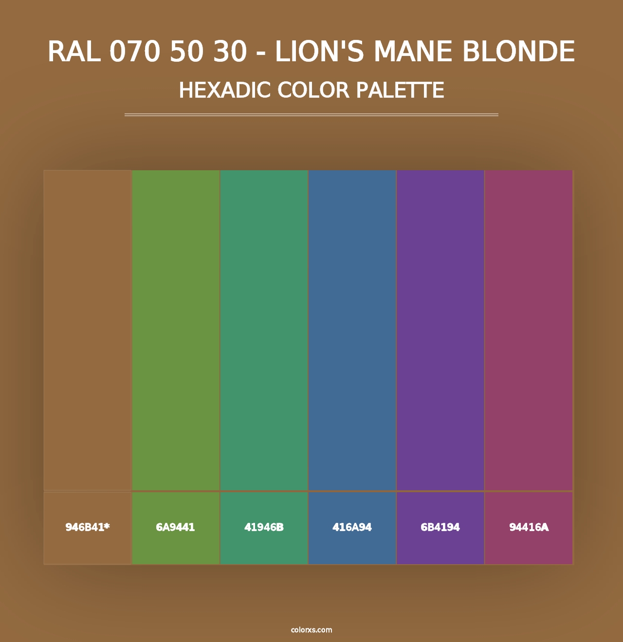 RAL 070 50 30 - Lion's Mane Blonde - Hexadic Color Palette