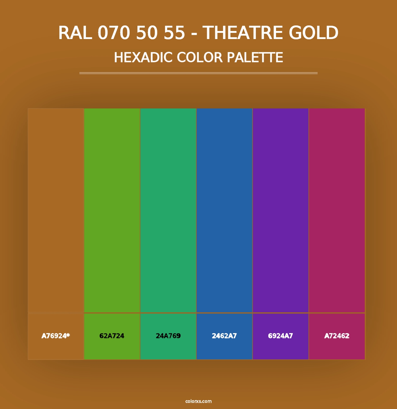 RAL 070 50 55 - Theatre Gold - Hexadic Color Palette