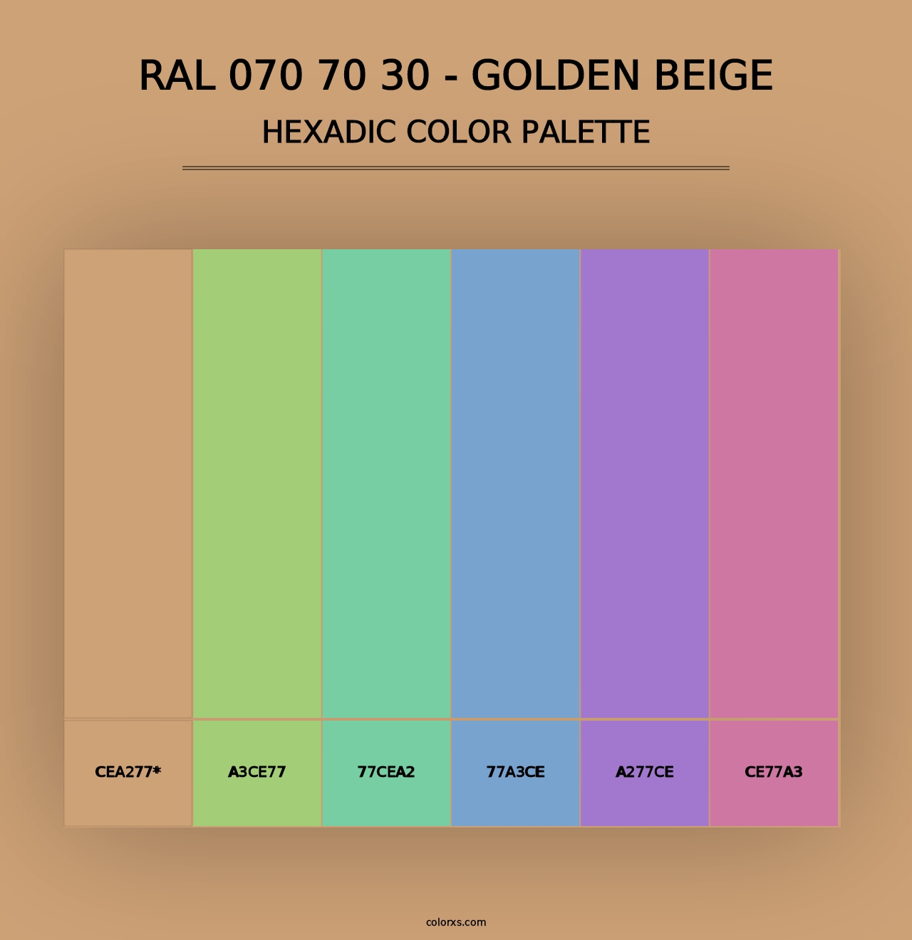 RAL 070 70 30 - Golden Beige - Hexadic Color Palette