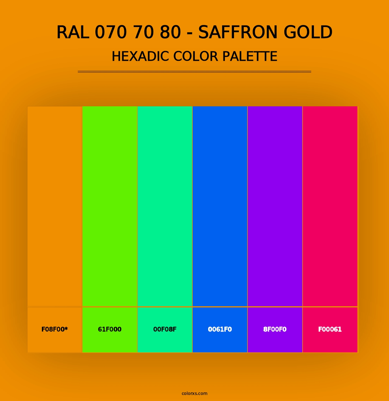 RAL 070 70 80 - Saffron Gold - Hexadic Color Palette