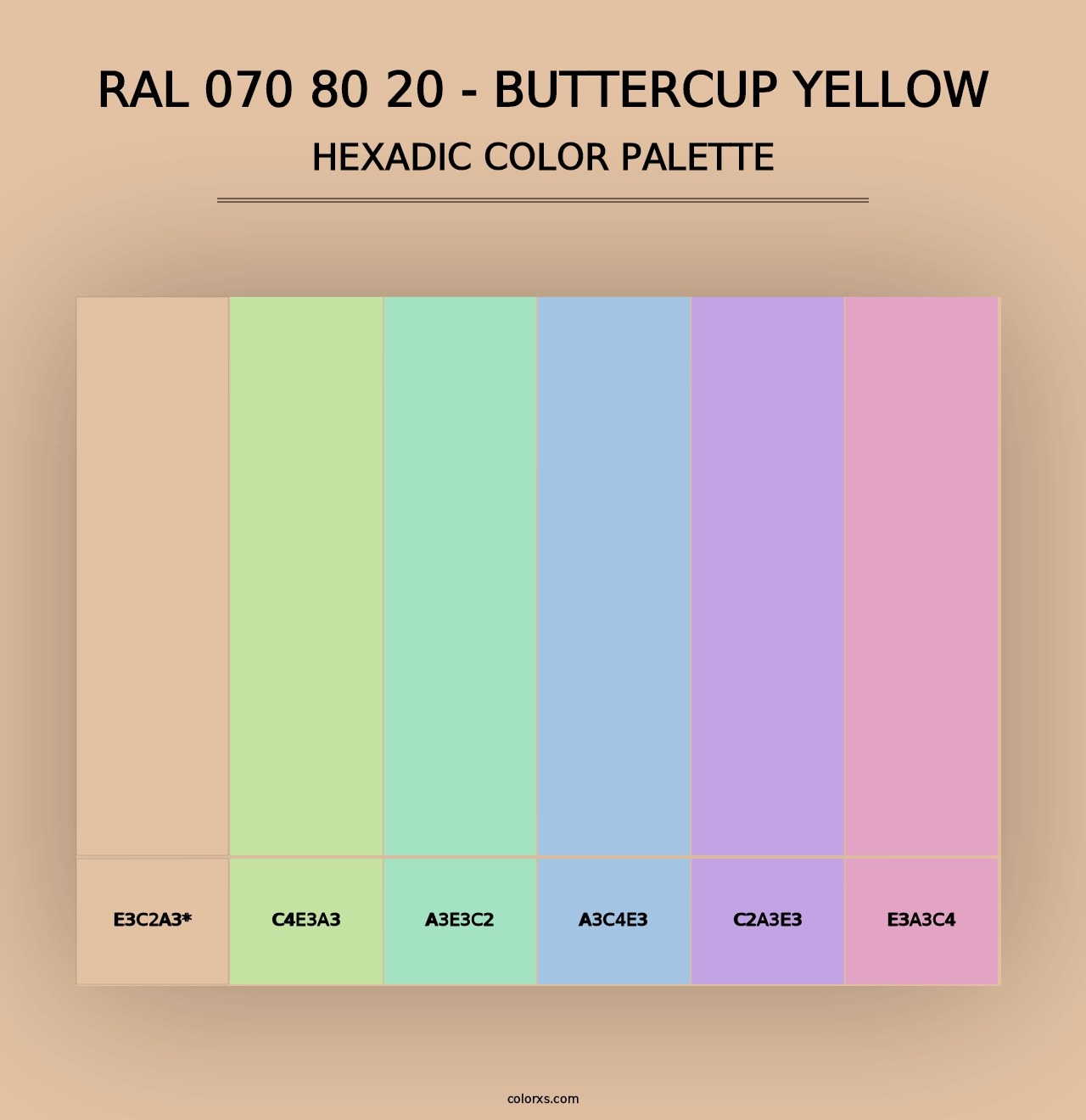 RAL 070 80 20 - Buttercup Yellow - Hexadic Color Palette