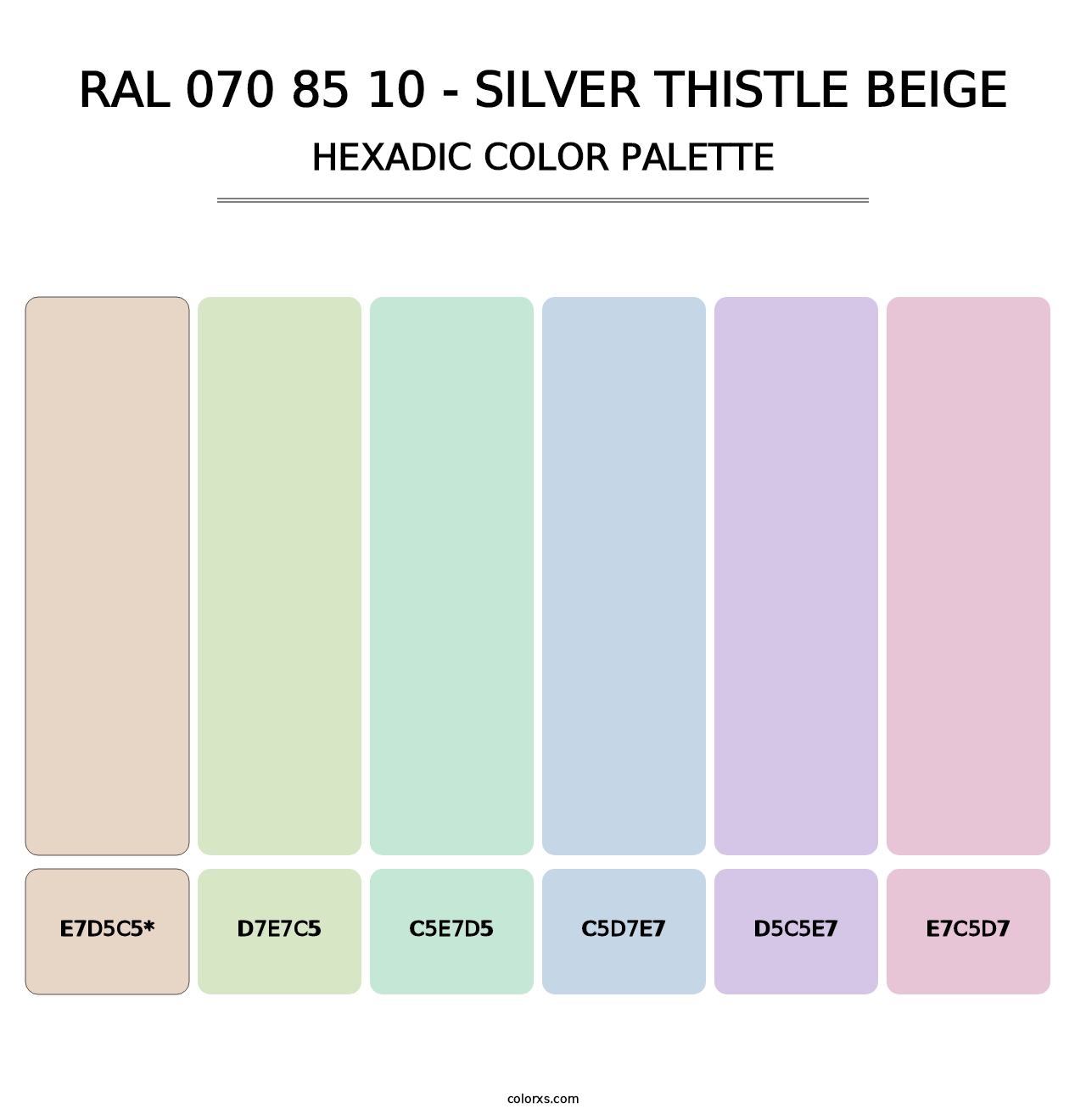 RAL 070 85 10 - Silver Thistle Beige - Hexadic Color Palette