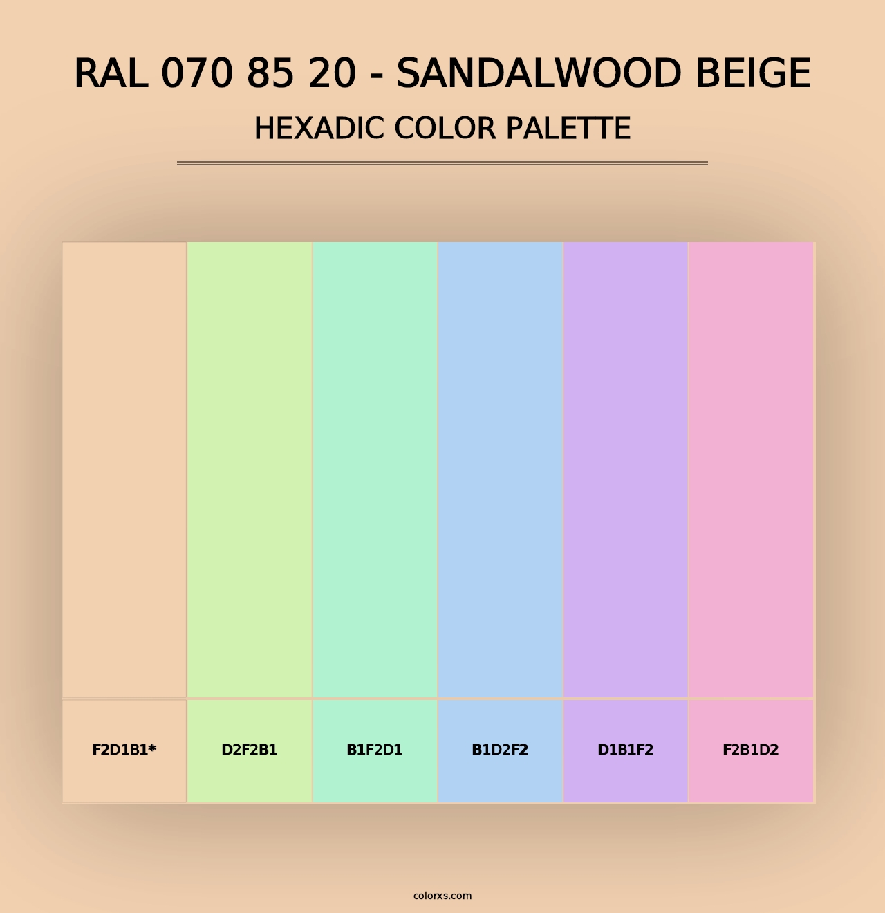 RAL 070 85 20 - Sandalwood Beige - Hexadic Color Palette