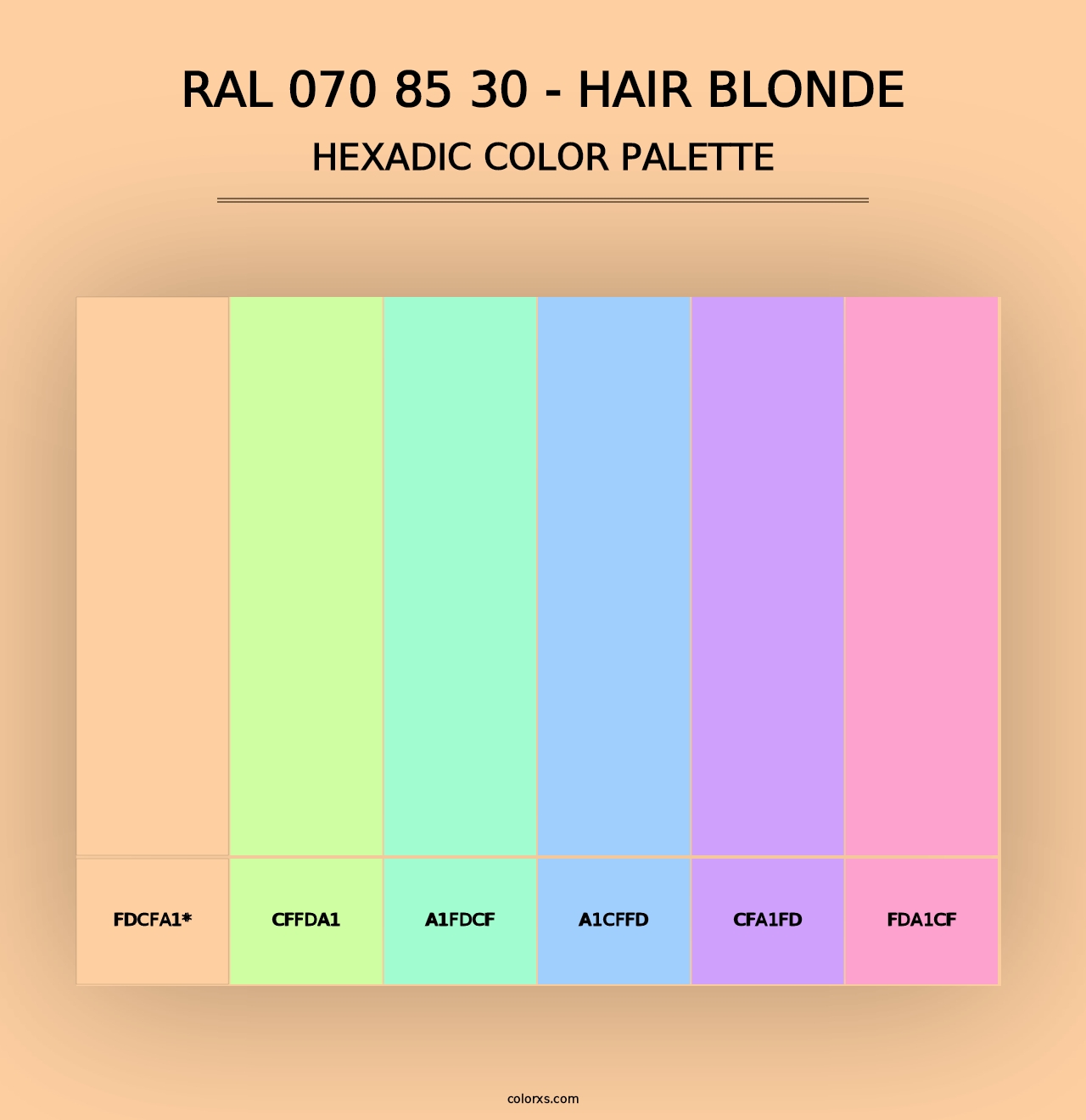 RAL 070 85 30 - Hair Blonde - Hexadic Color Palette