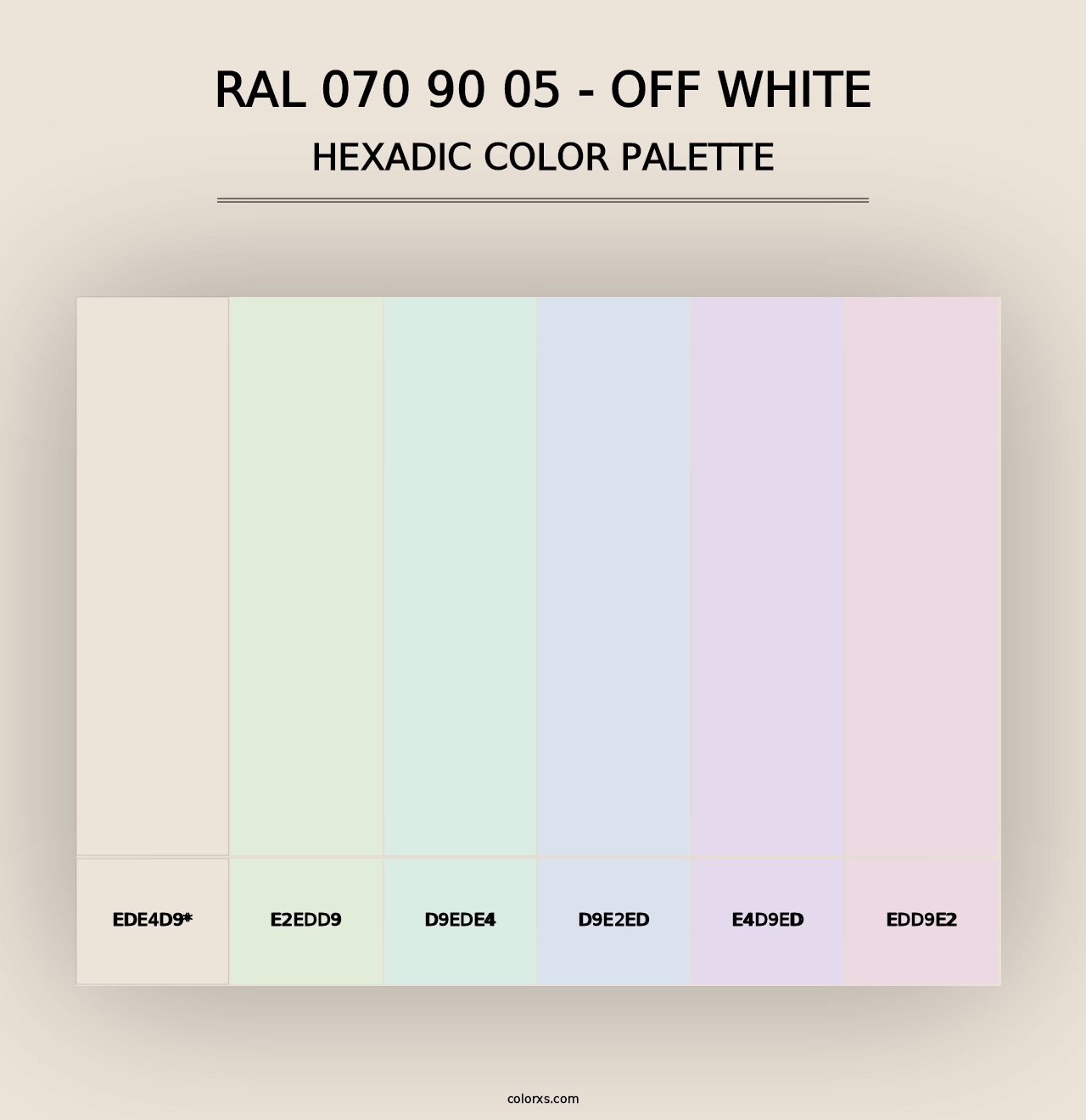 RAL 070 90 05 - Off White - Hexadic Color Palette