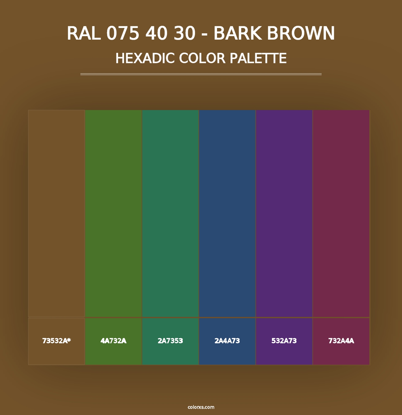 RAL 075 40 30 - Bark Brown - Hexadic Color Palette