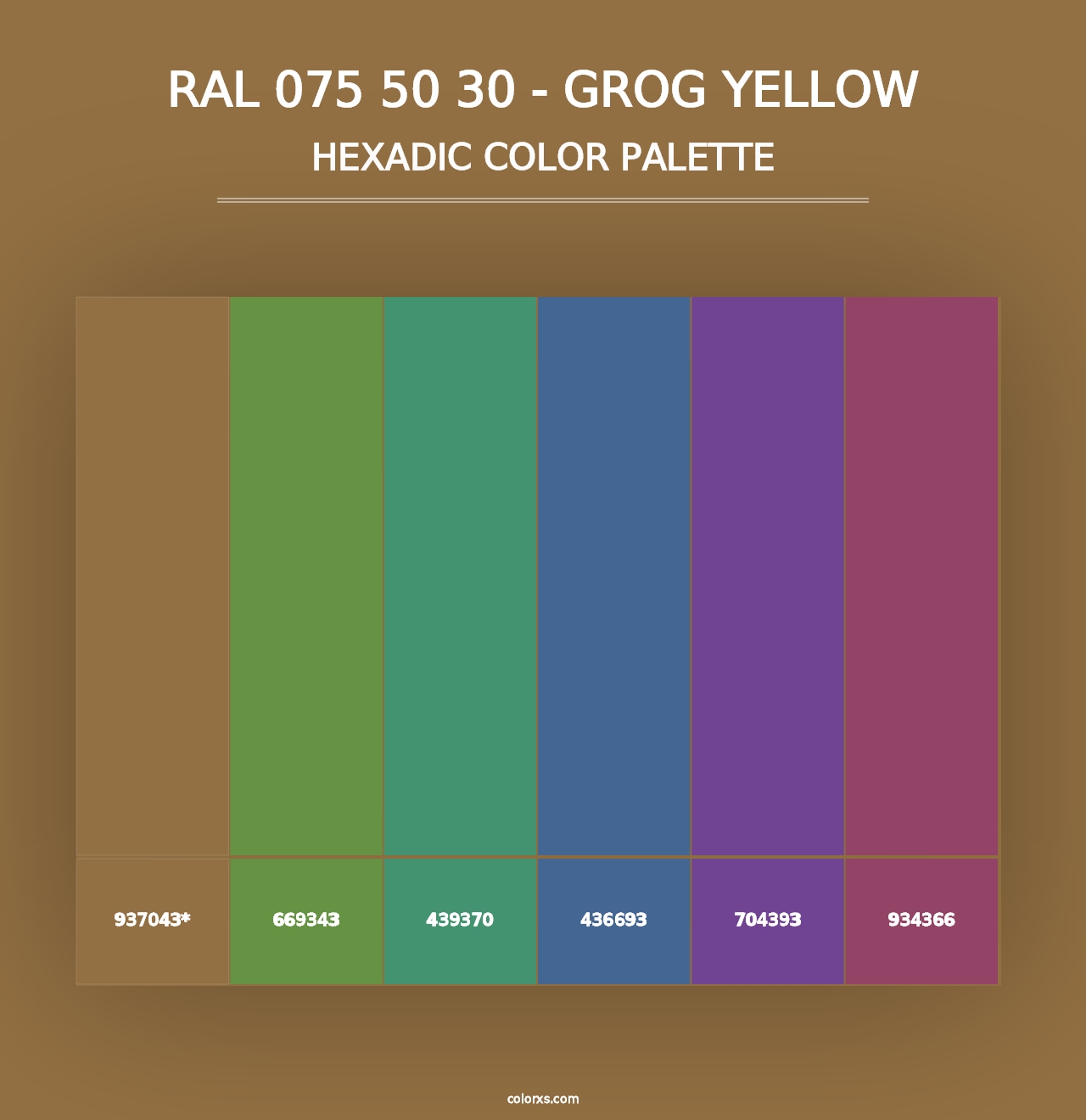 RAL 075 50 30 - Grog Yellow - Hexadic Color Palette