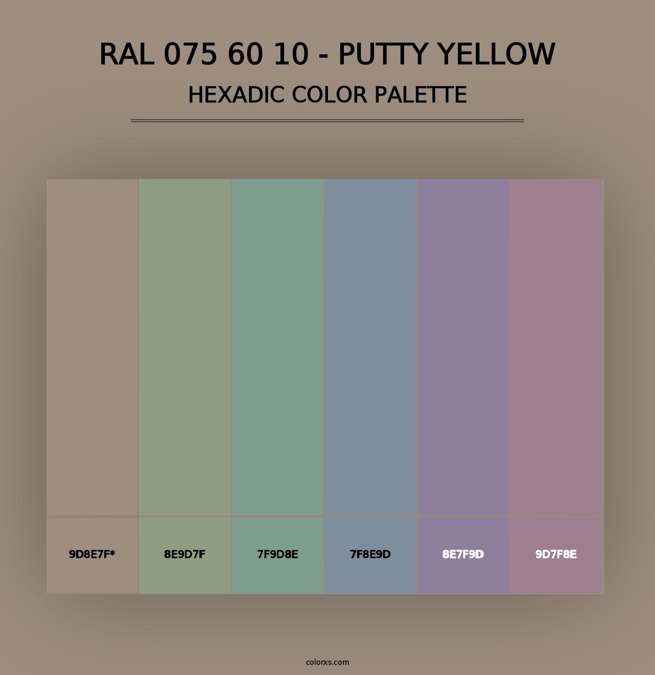 RAL 075 60 10 - Putty Yellow - Hexadic Color Palette