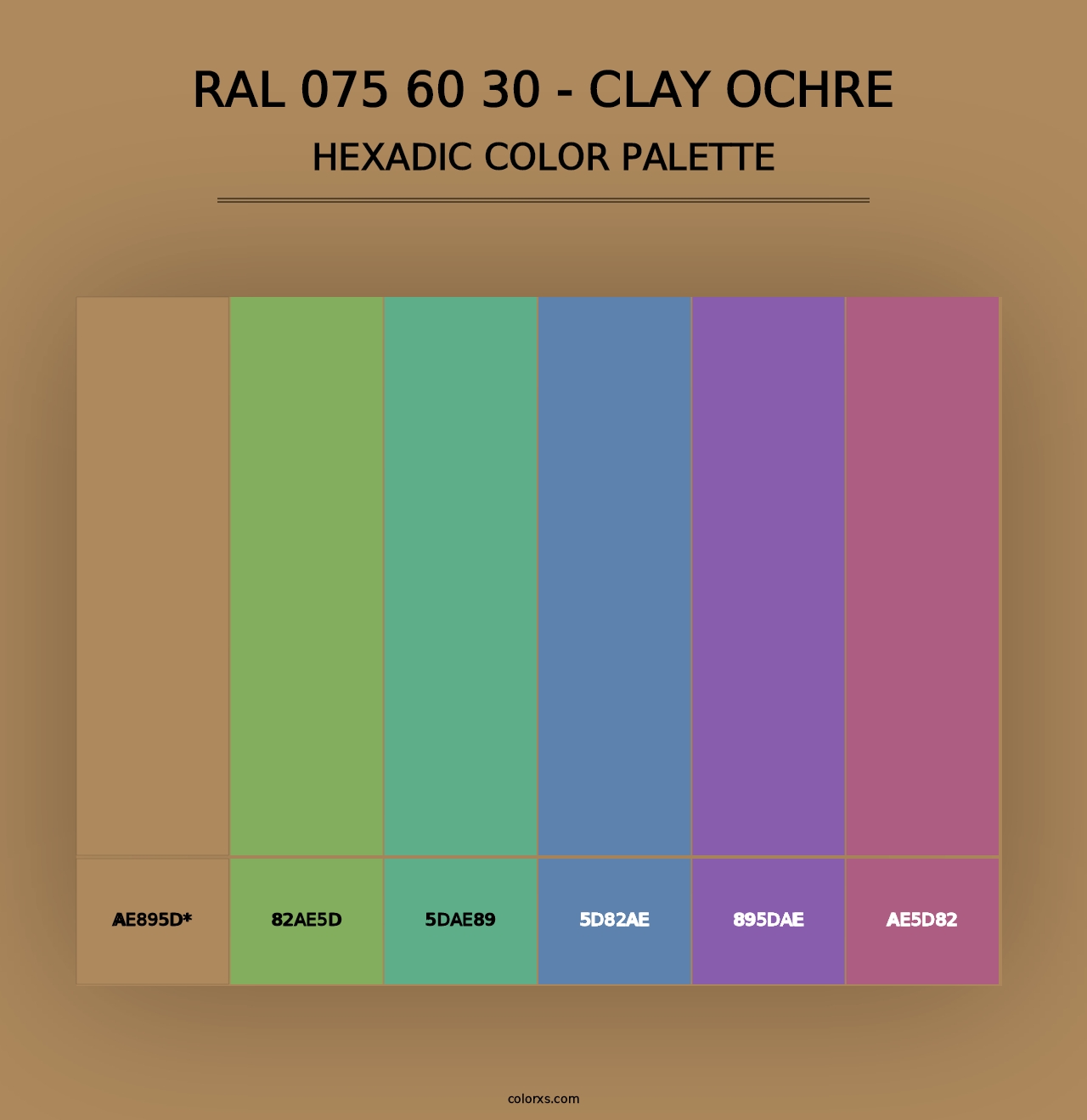 RAL 075 60 30 - Clay Ochre - Hexadic Color Palette