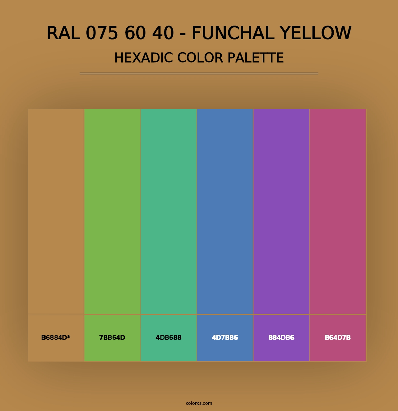 RAL 075 60 40 - Funchal Yellow - Hexadic Color Palette