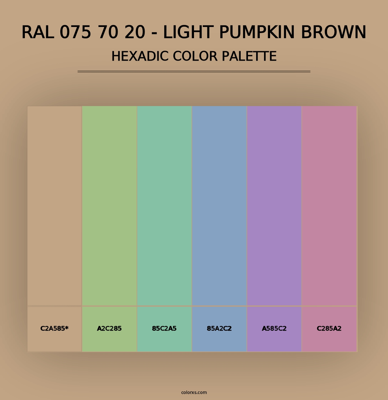 RAL 075 70 20 - Light Pumpkin Brown - Hexadic Color Palette