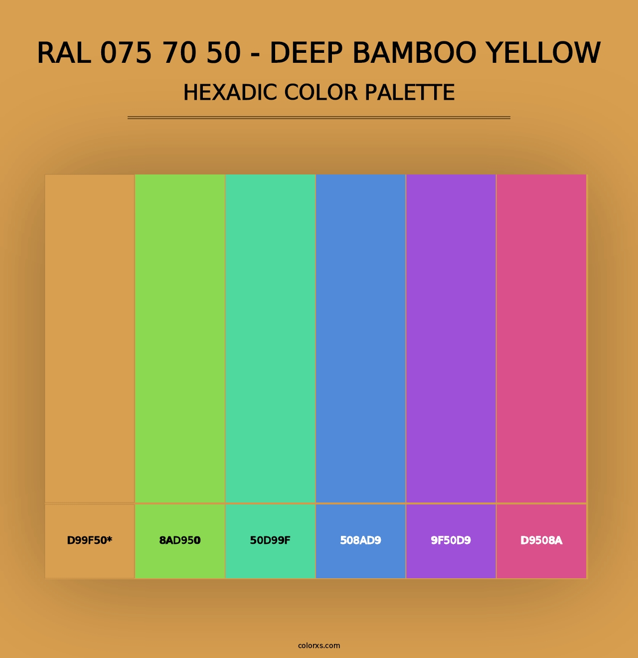 RAL 075 70 50 - Deep Bamboo Yellow - Hexadic Color Palette