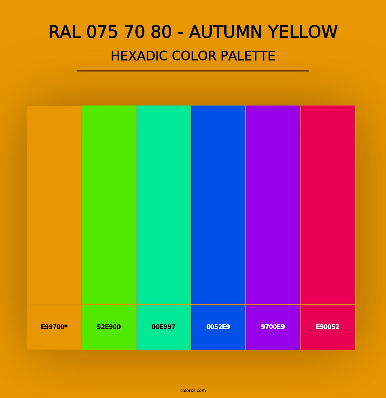 RAL 075 70 80 - Autumn Yellow - Hexadic Color Palette