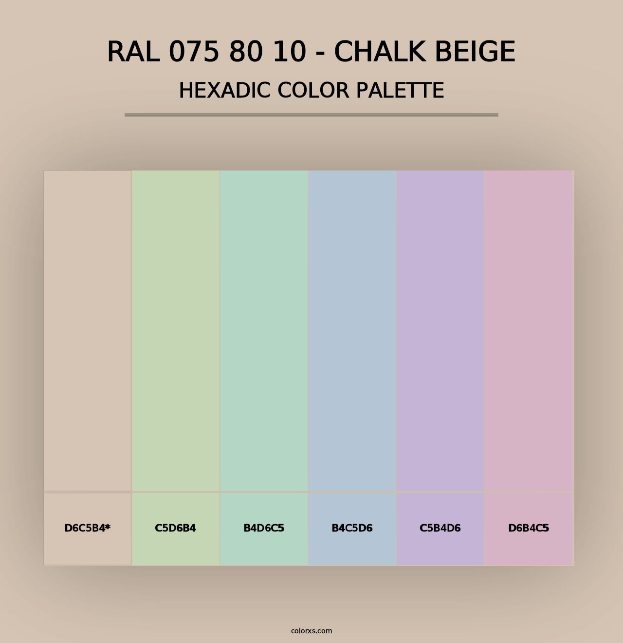 RAL 075 80 10 - Chalk Beige - Hexadic Color Palette