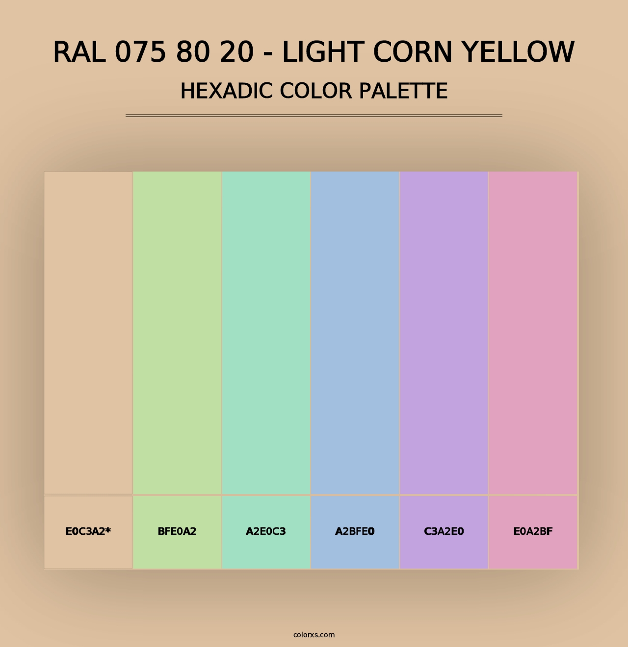 RAL 075 80 20 - Light Corn Yellow - Hexadic Color Palette