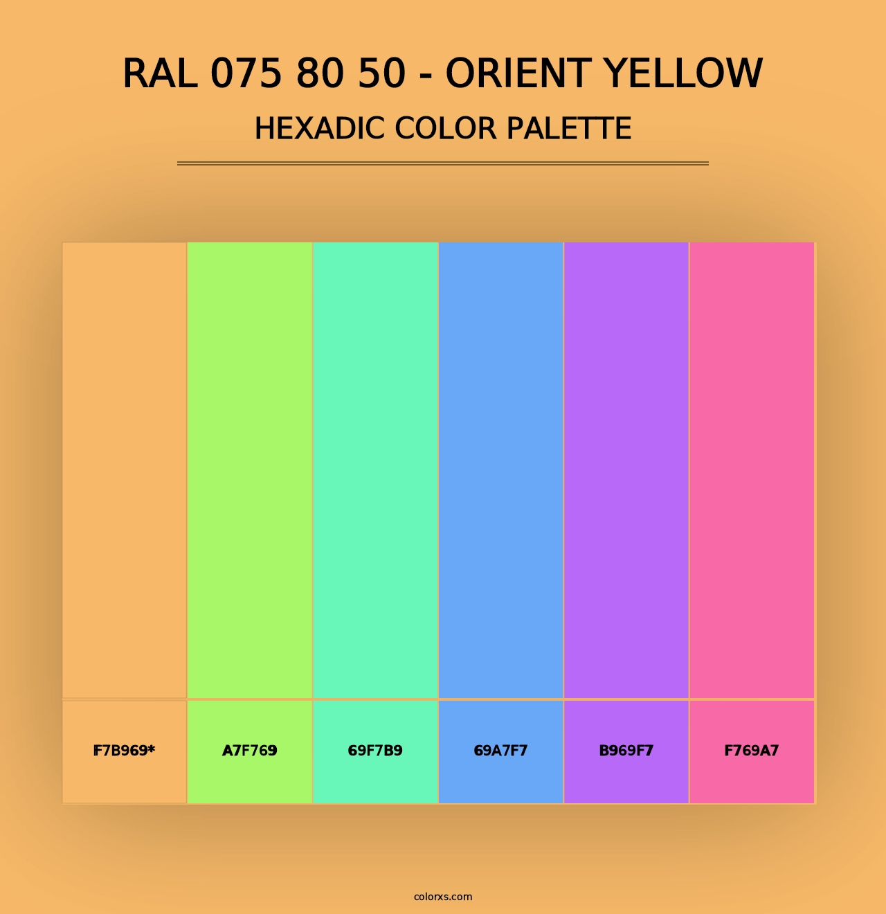 RAL 075 80 50 - Orient Yellow - Hexadic Color Palette