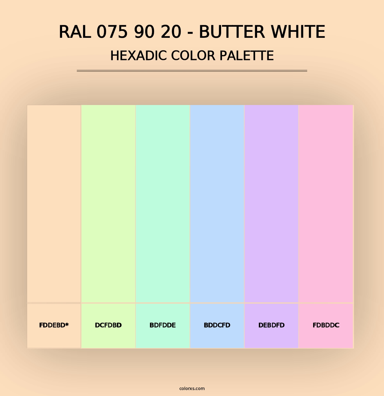 RAL 075 90 20 - Butter White - Hexadic Color Palette