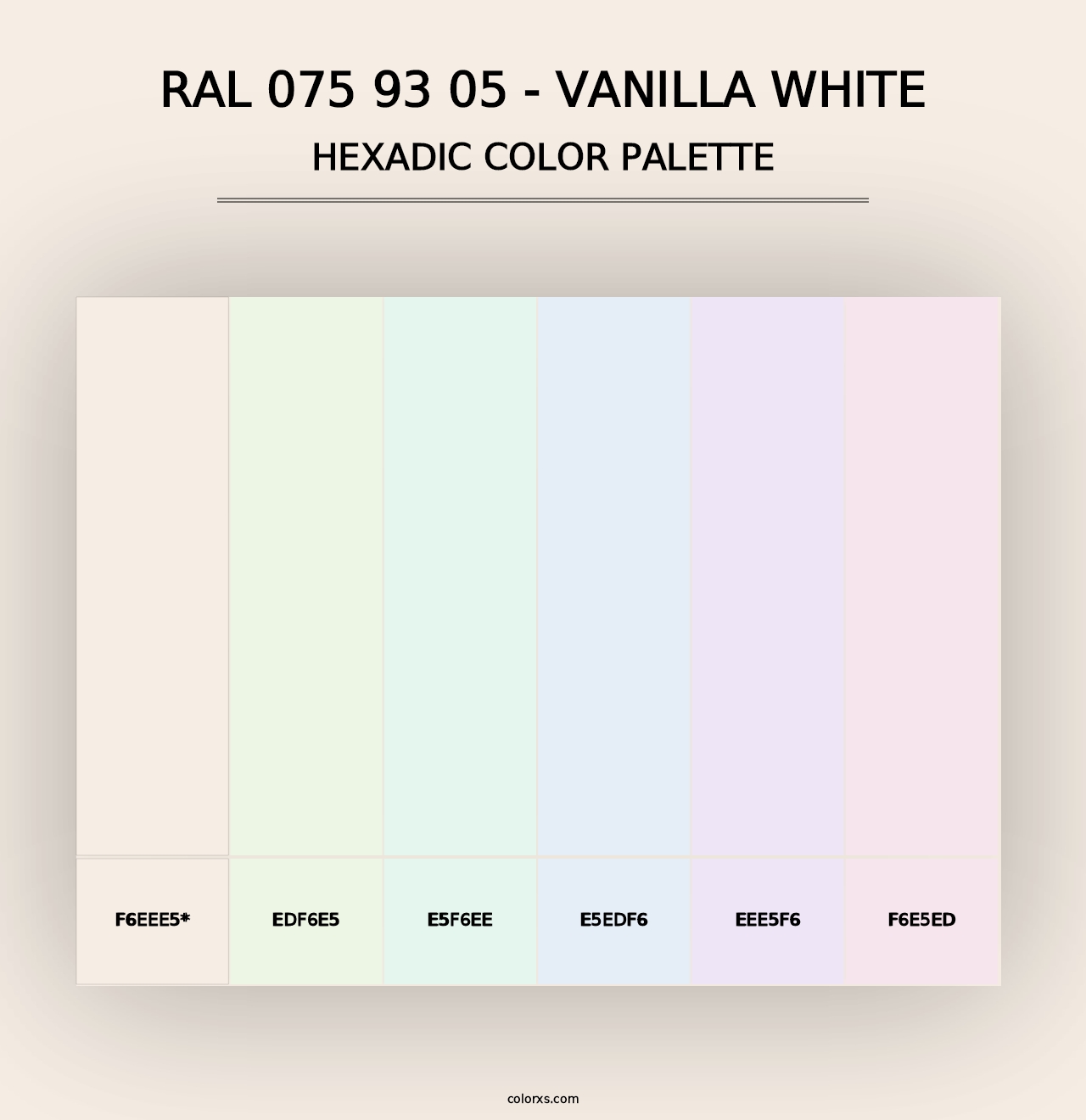 RAL 075 93 05 - Vanilla White - Hexadic Color Palette