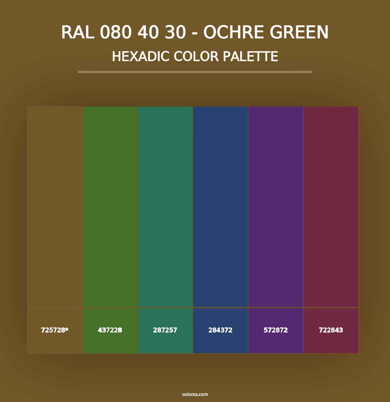 RAL 080 40 30 - Ochre Green - Hexadic Color Palette