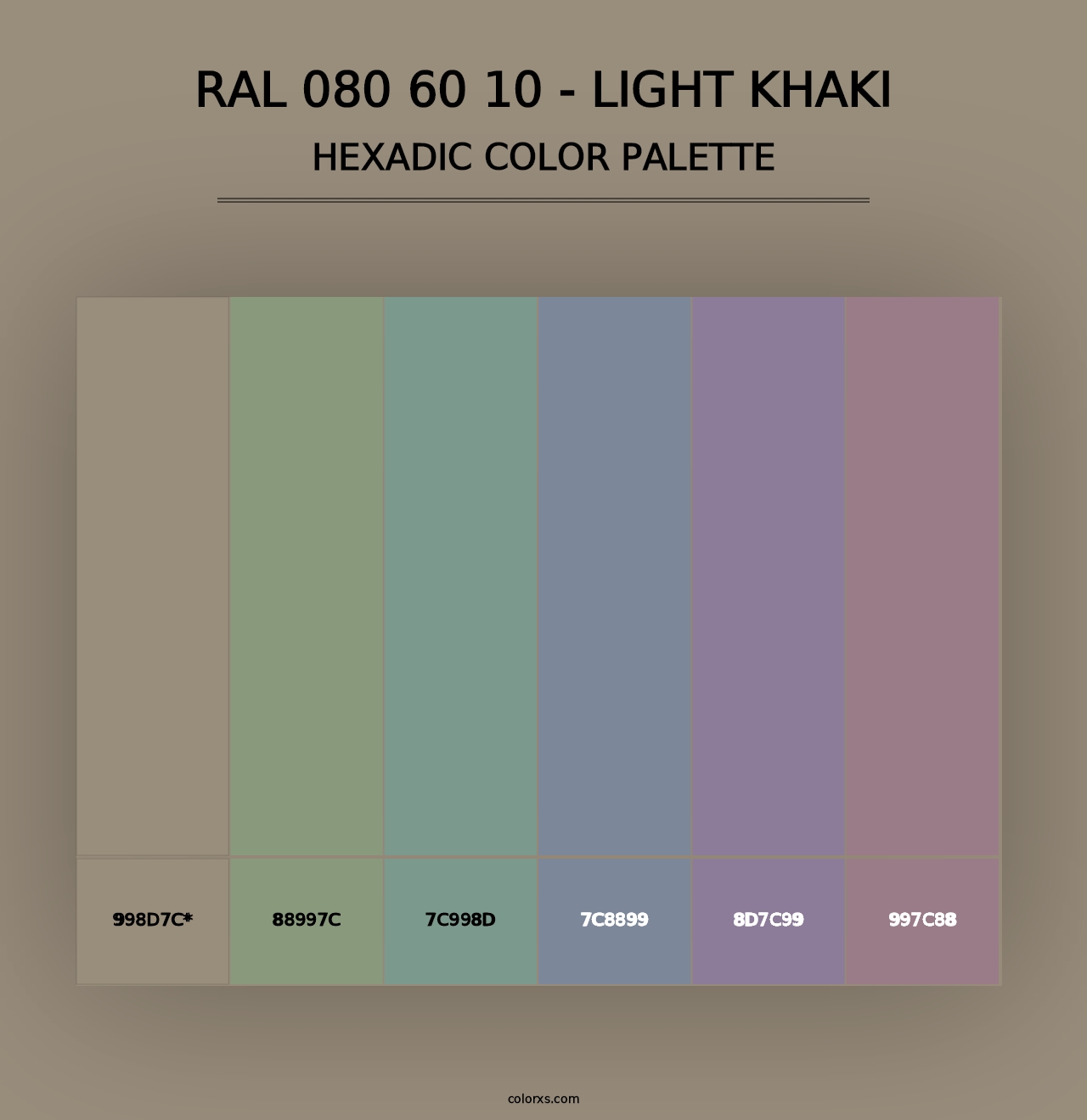 RAL 080 60 10 - Light Khaki - Hexadic Color Palette