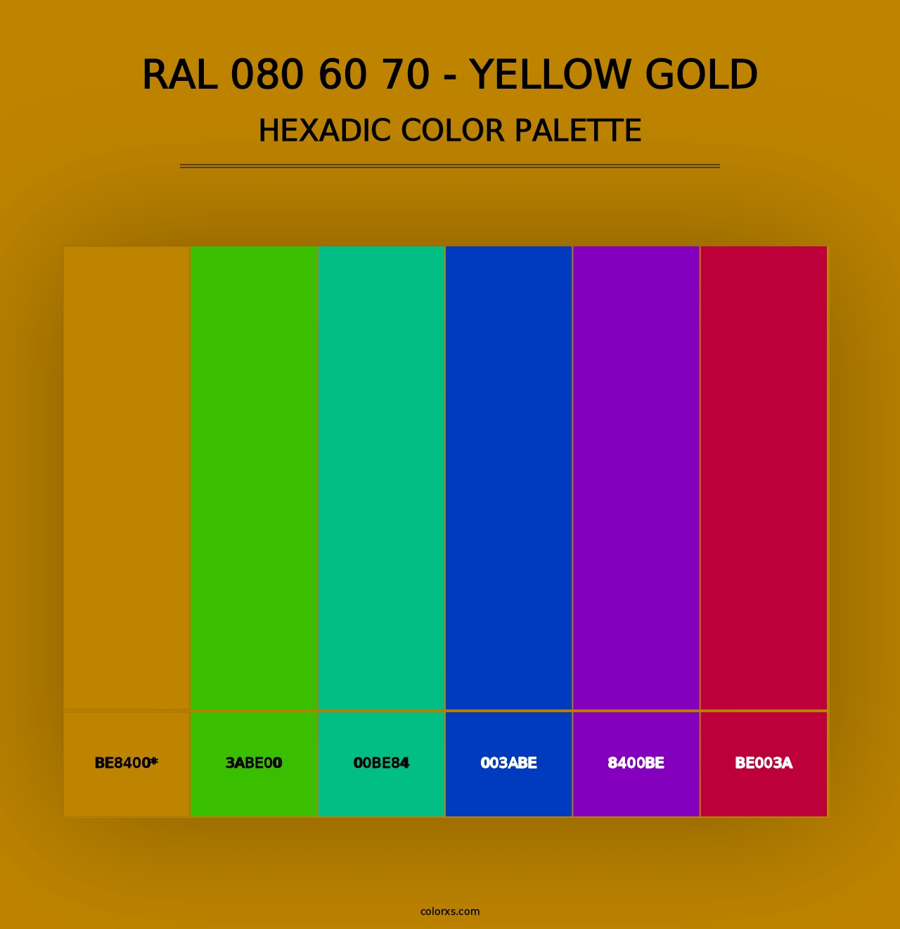 RAL 080 60 70 - Yellow Gold - Hexadic Color Palette