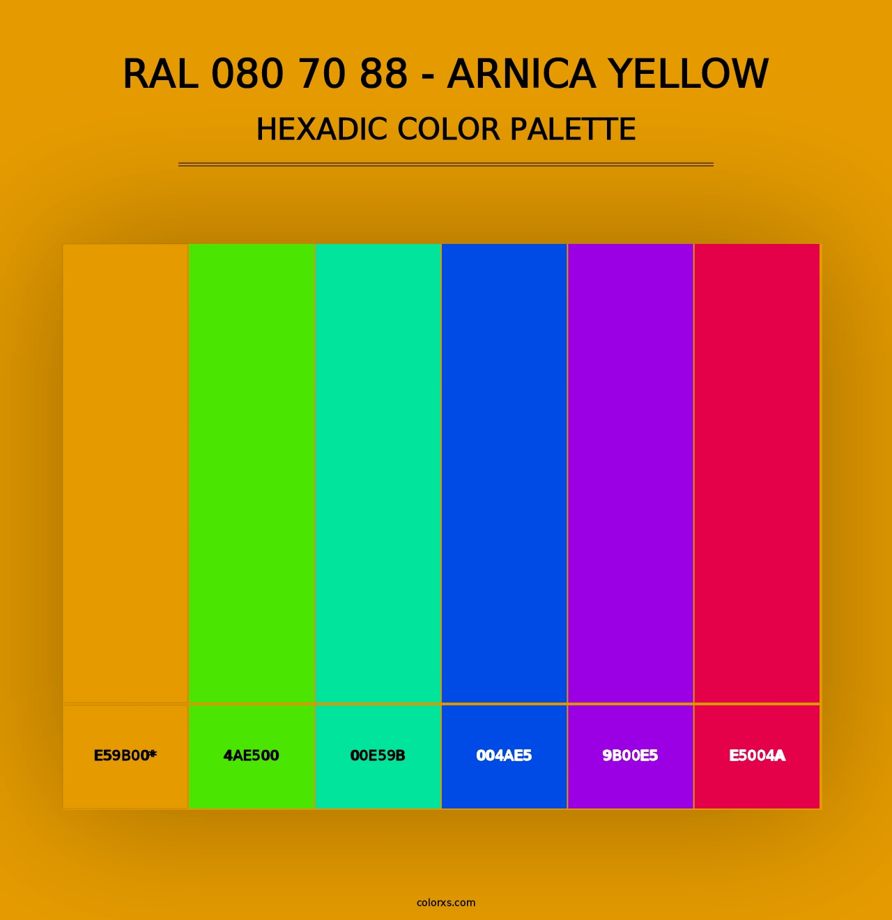 RAL 080 70 88 - Arnica Yellow - Hexadic Color Palette