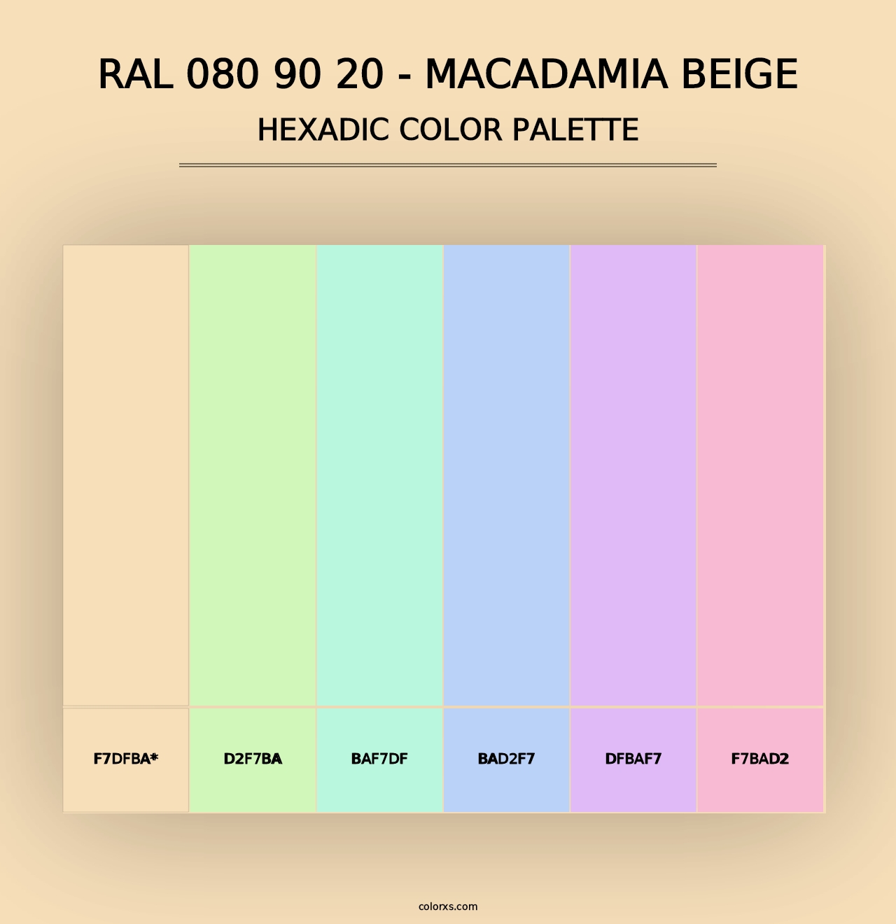 RAL 080 90 20 - Macadamia Beige - Hexadic Color Palette