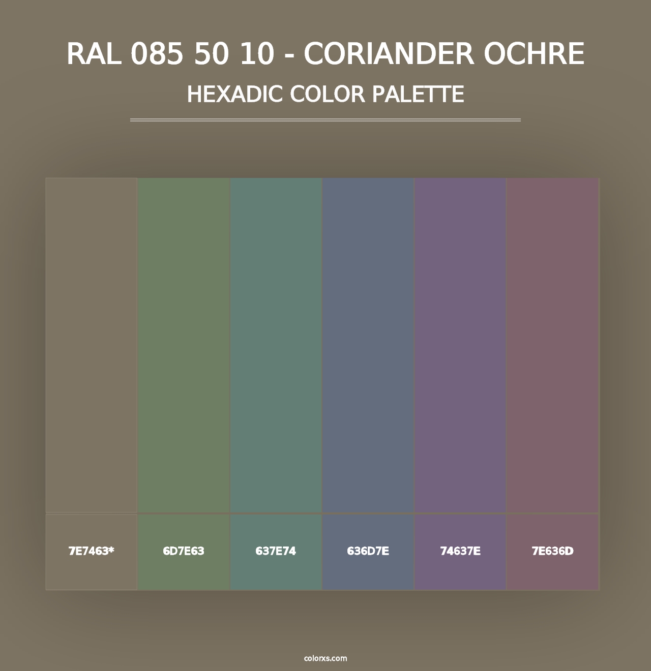 RAL 085 50 10 - Coriander Ochre - Hexadic Color Palette