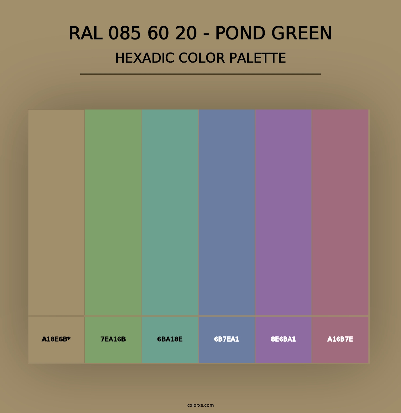 RAL 085 60 20 - Pond Green - Hexadic Color Palette