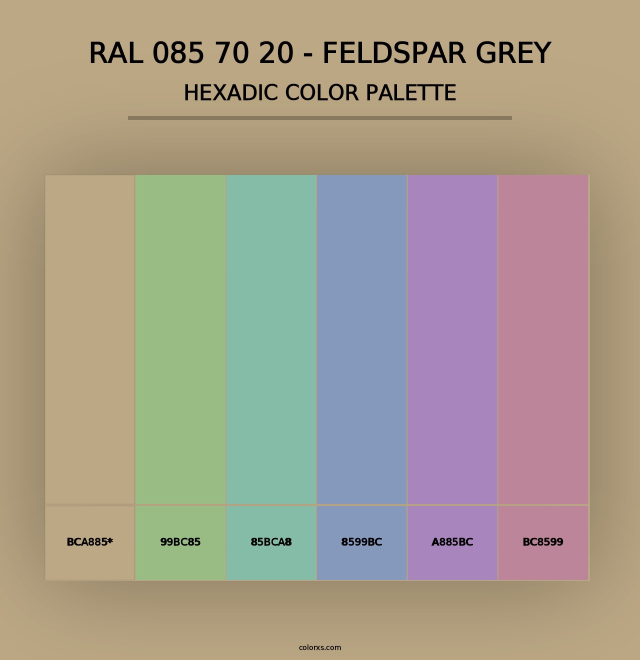 RAL 085 70 20 - Feldspar Grey - Hexadic Color Palette