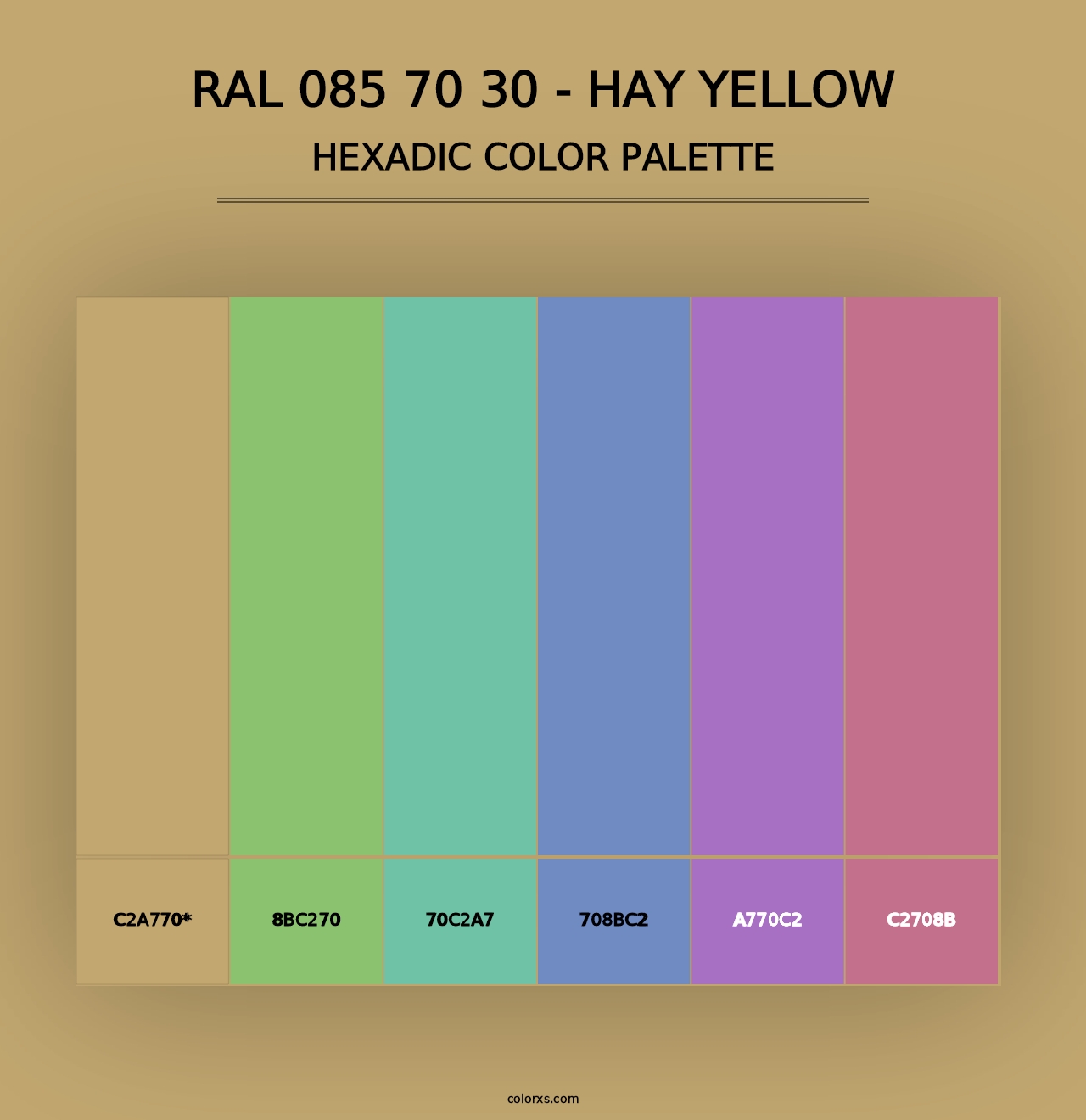 RAL 085 70 30 - Hay Yellow - Hexadic Color Palette